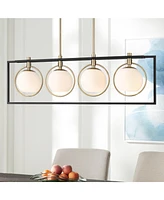 Possini Euro Design Carlyn 37 1/2" Mid Century Modern Art Deco Pendant Chandelier Ceiling Light Fixture Dining Room Over Table Kitchen Island Foyer Ha