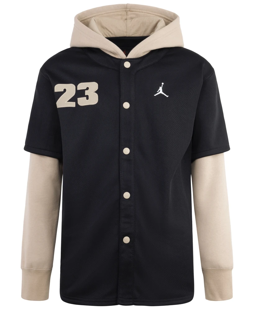 Jordan Big Boys Hooded Jumpman Baseball Pullover Hoodie