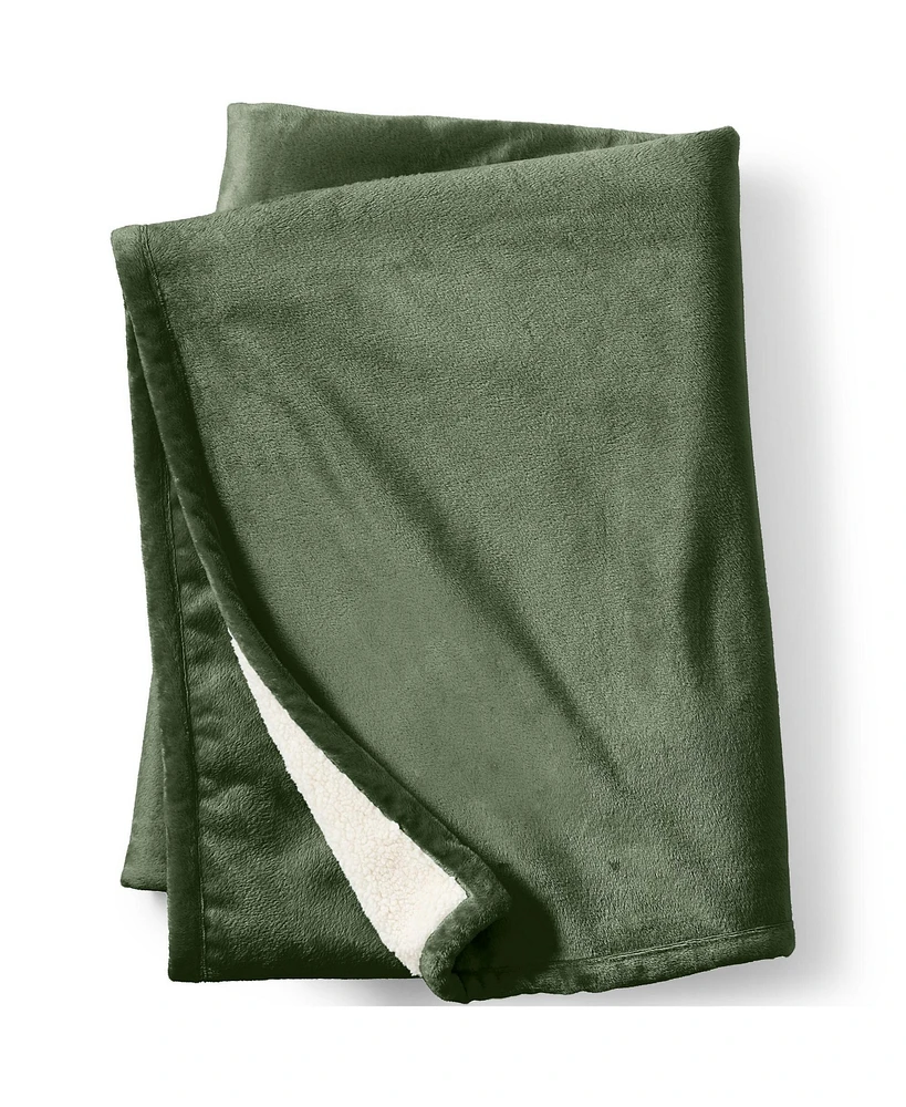 Lands' End High Pile Fleece Throw Blanket