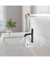 Mondawe Single Handle Single Hole Bathroom Faucet Modern Brass Bathroom Basin Faucets Matte Black