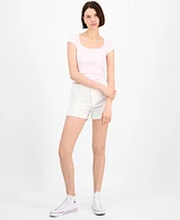 Celebrity Pink Juniors' 4" High-Rise Curvy Denim Shorts