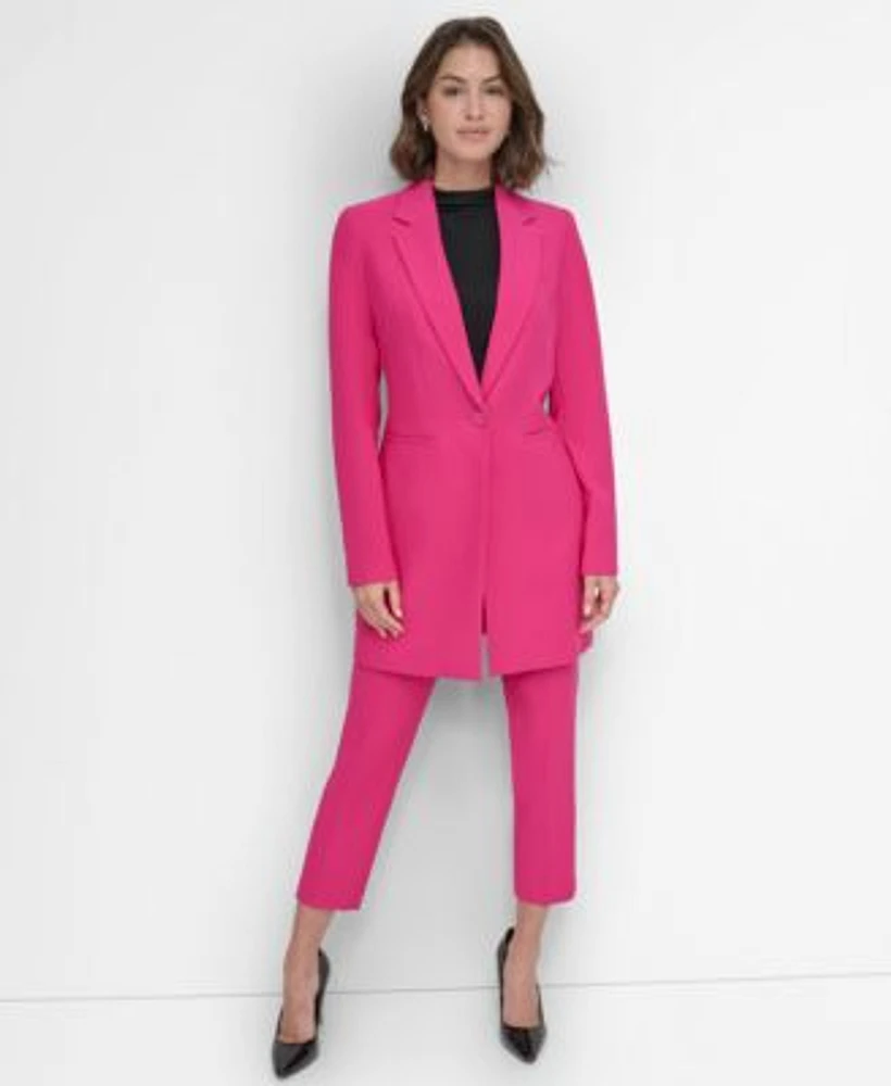 Dkny Petite One Button Longline Blazer Ankle Pants