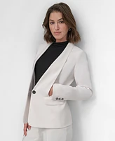 Dkny Petite Collarless One-Button Blazer