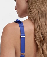 Dkny Ruffle Plunge Underwire Tummy Control One-Piece Swimsuit