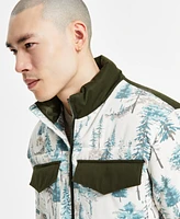 Sun + Stone Men's Wilderness Patterned Puffer Jacket, Exclusively at Macy's