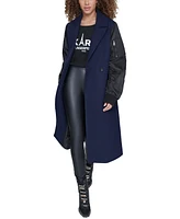 Karl Lagerfeld Paris Women's Double-Breasted Notch-Collar Coat