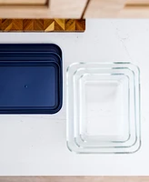 Dura Living -Piece Rectangular Nesting Food Storage and Meal Prep Container Set