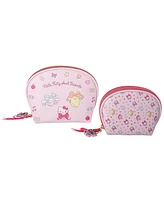 Hello Kitty Sanrio Friends Large and Small Dome Cosemtic Travel Bag Set