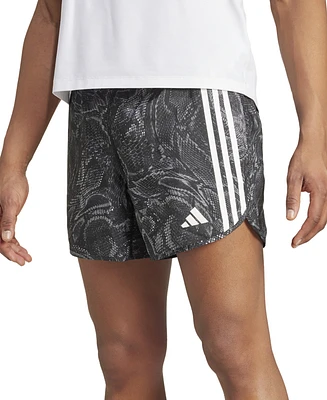 adidas Men's Own The Run Regular-Fit Lizard-Print 5" Running Shorts