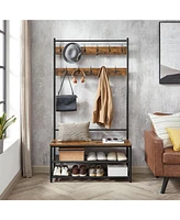 Songmics Home Coat Rack with Shoe Storage