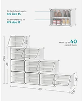 Songmics Home 40 Pair Plastic Shoe Storage Cabinet