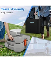Eleisios Portable Toilet 5.8 Gallon,Rv Toilet with Carry Bag,Camping Toilet With Anti-Leak Handle Water Pump, for Rv Travel, Boat and Trips
