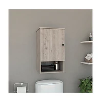 Depot E-shop Arya Medicine Single Door Cabinet, One Shelf, Two Interior Shelves, Light Gray