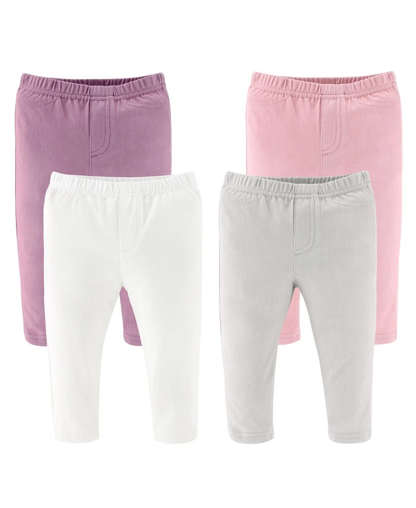 The Peanutshell Baby Girls Jeggings, 4-Pack