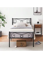 gaomon Metal Platform Bed Frame With Headboard And Footboard, Steel Slat Support Mattress Foundation