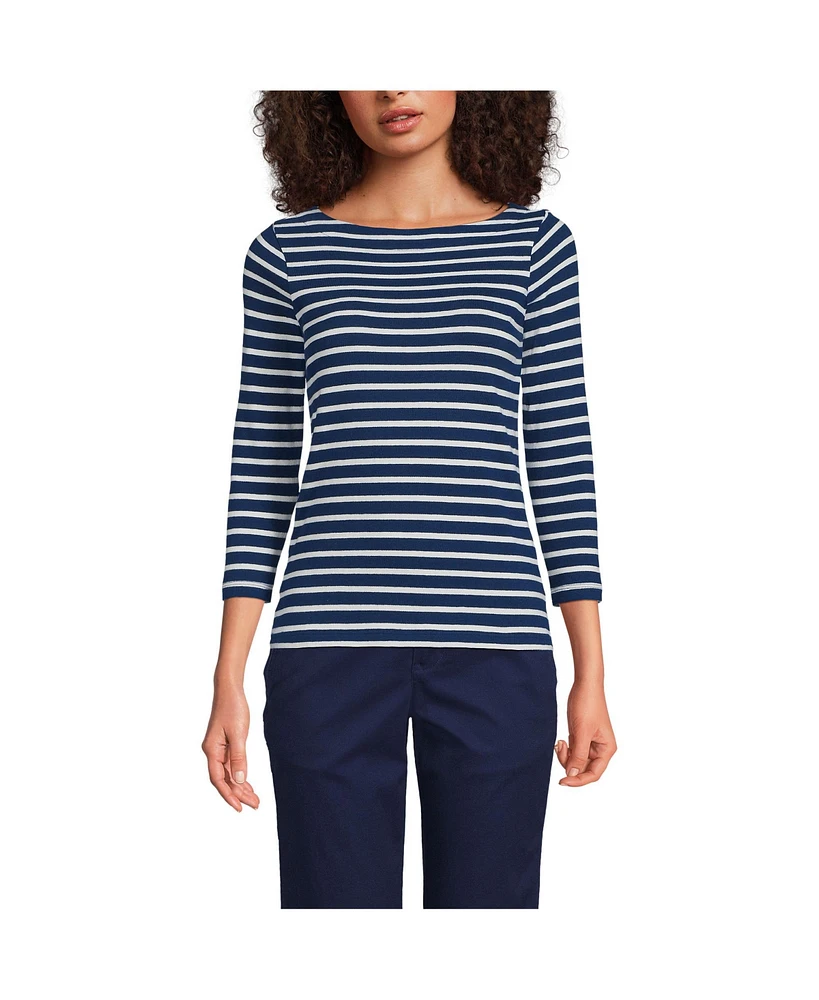 Lands' End Women's Mariner Jersey Boatneck Top