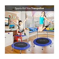 SereneLife Kids Size Sports Trampoline with Handrail and Coil Spring - SLSPT365