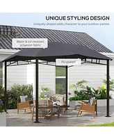 Outsunny 10' x 10' Grill Gazebo Canopy, Geodesic Look, Steel Frame, Gray