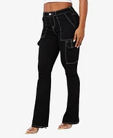 True Religion Women's Denim Bootcut Cargo Jeans