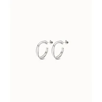 UNOde50 Sterling Silver Metal Clad Hoop Earrings