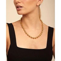 UNOde50 18K Gold Plated Metal Alloy Large Spherical Beads Necklace