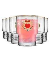 JoyJolt Disney Princess Iconic Short Drinking Glasses, Set of 6