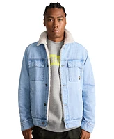 Cat Men's Denim Sherpa Lined Work Jacket