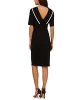 Adrianna Papell Women's Folded-Neck V-Back Sheath Dress