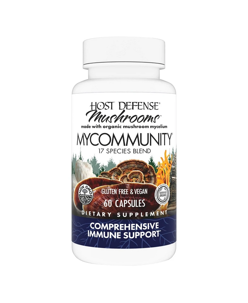 Host Defense MyCommunity Capsules - 17 Species Blend Mushroom Supplement for Immune Support