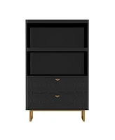 Boyel Living 2-shelf Bookcase with Storage Drawers