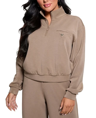 Guess Women's Half-Zip Pocket Sweatshirt