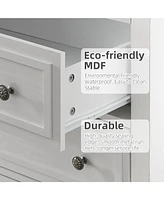 gaomon 5 Drawers Dresser for Bedroom, White Dresser with Wide Drawers, Wood Chest of Drawers, Tall Dresser for Bedroom