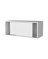 Fm Furniture Anegam Floating Cabinet with Sliding Door, White