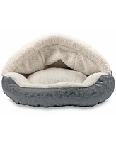Details Pet Cave Bed for Small Dogs Cats Deep Dish Calming Hooded Dog Bed Dome for Pets