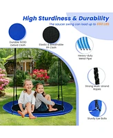 Sugift Kids 40 Inches Saucer Tree Swing Adults-Navy