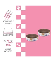 The Licker Store Daisy 18.13" Modern Cardboard Bowl Cat Scratcher with Catnip