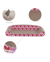 The Licker Store Montego Coastal Patterned Cardboard Lounge Bed Cat Scratcher with Catnip