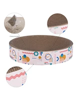The Licker Store Nelson Modern Cardboard Round Bowl Cat Scratcher with Catnip