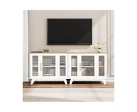 gaomon Buffet Storage Cabinet with Fluted Glass Door, 36" Modern Sideboard Cabinet with 2-Tier Storage