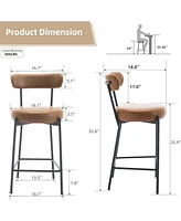 gaomon 27" Bar Stools Set of 2, Modern Metal Tall Bar Stools