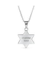 Bling Jewelry Hanukkah Magen Judaic Inlay Created White Opal Star Of David Pendant Necklace For Bat Mitzvah For Women .925 Sterling Silver