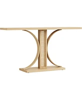 Tribesigns Narrow Long Sofa Table Hallway Foyer Table Behind Couch Table,55 Inches Rattan Console Table