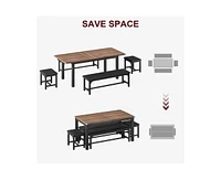 gaomon 5-Piece Dining Table Set for 4-6, 63" Extendable Dining Room Table Set for 4,Dining Table Set for 6 with Pu Cushion,Kitchen Table & Chairs Set