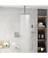 Mondawe 12 Ceiling Mount Shower System with Hand & Tub Spout