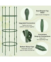Sugift 3-Pack Garden Trellis 40 Inch Tall Plant Support Stands with Clips and Ties