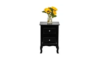 Slickblue Country Style Two-Tier Nightstand Charming Storage Solution for Bedroom Decor