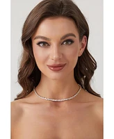Cubic Zirconia Wave Tennis Choker Necklace