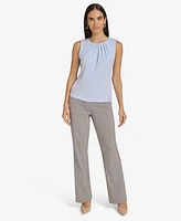 Calvin Klein Women's Pleated-Neck Sleeveless Top