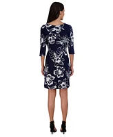 Robbie Bee Women's Floral-Print Faux-Wrap Dress