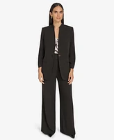 Calvin Klein Women's Mandarin Collar One-Button Blazer